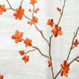 Kinkara Spice By Vern Yip Window Valance/Lined & Cordede Rod Pocket Scalloped Embroidered Linen - thumbnail 2