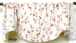 Kinkara Spice By Vern Yip Window Valance/Lined & Cordede Rod Pocket Scalloped Embroidered Linen - thumbnail 1