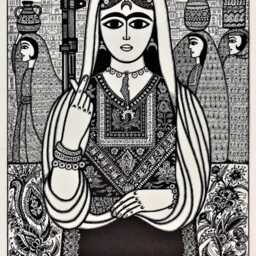 Vintage Palestinian Folk Art Print 1970S Feminist Heritage - thumbnail 3