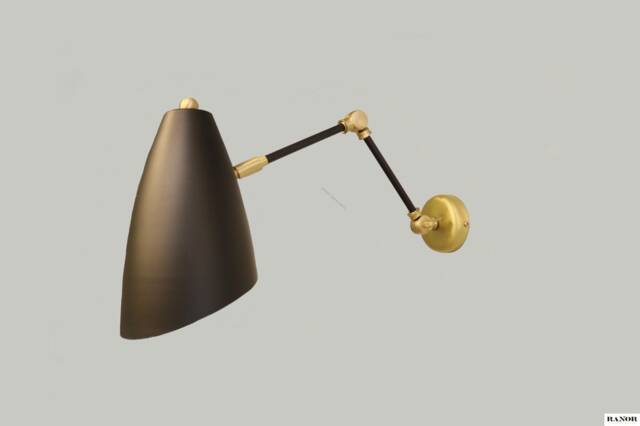 Wall Lighting Sconce Brass Lamp Vanity Light Fixture, Art Mid Century Light - Shahaf Model Ranor Design #510 - image 1