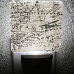 Vintage Map & Airplane Plug-In Night Light - thumbnail 4
