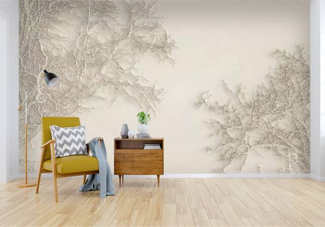 3D Branch Texture Wallpaper, Relief Tree Wall Mural, Peel & Stick - image 1