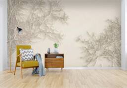 3D Branch Texture Wallpaper, Relief Tree Wall Mural, Peel & Stick - thumbnail 1