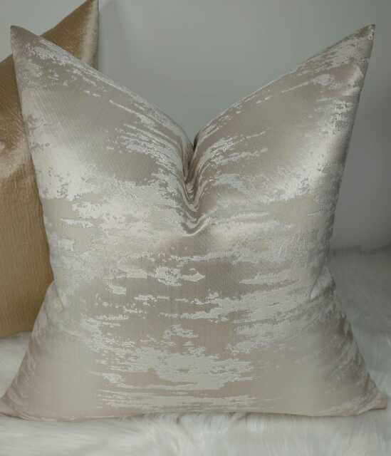 Moonstone Champagne Oyster Luxury Cushion Cover Modern Home Decor Textured Metallic Pillow Sham Chair Sofa & Bed Pillow Designer - image 1
