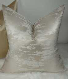 Moonstone Champagne Oyster Luxury Cushion Cover Modern Home Decor Textured Metallic Pillow Sham Chair Sofa & Bed Pillow Designer - thumbnail 1