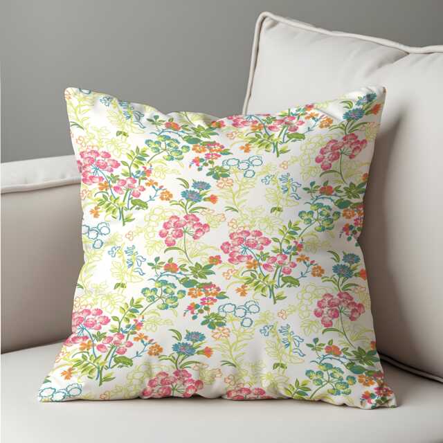 Pastel Floral Cushion Cover, Classic Garden Pillowcase, Soft Decorative Throw Pillow Cover - image 1