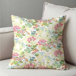 Pastel Floral Cushion Cover, Classic Garden Pillowcase, Soft Decorative Throw Pillow Cover