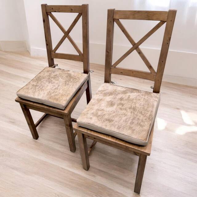 Cowhide Leather Dining Chair Seat Pad, Cushion, Room Chair, Genuine Cushion - D - image 1