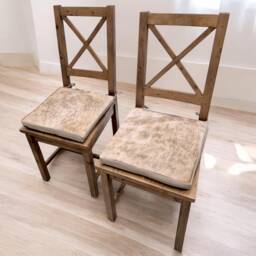 Cowhide Leather Dining Chair Seat Pad, Cushion, Room Chair, Genuine Cushion - D - thumbnail 1