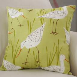 Beach Decor Sandpiper Throw Pillow - Green - thumbnail 2