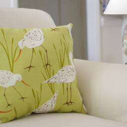 Beach Decor Sandpiper Throw Pillow - Green - thumbnail 3
