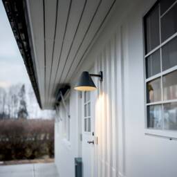 Brass Cone Outdoor Sconce Lighting Fixture, Unique Small Wall Sconce, Farhmhouse Light, Front Door Entrance Lamp - thumbnail 2