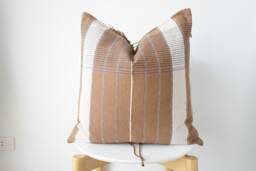 Brown Tribal Hemp Hand Woven Natural Dye Color Hmong Lumbar Pillow Cover - thumbnail 1