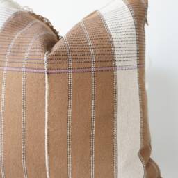 Brown Tribal Hemp Hand Woven Natural Dye Color Hmong Lumbar Pillow Cover - thumbnail 2
