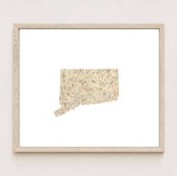 Connecticut State Map Urban Fabric Watercolor Texture Painting Usa - Art Print - thumbnail 1