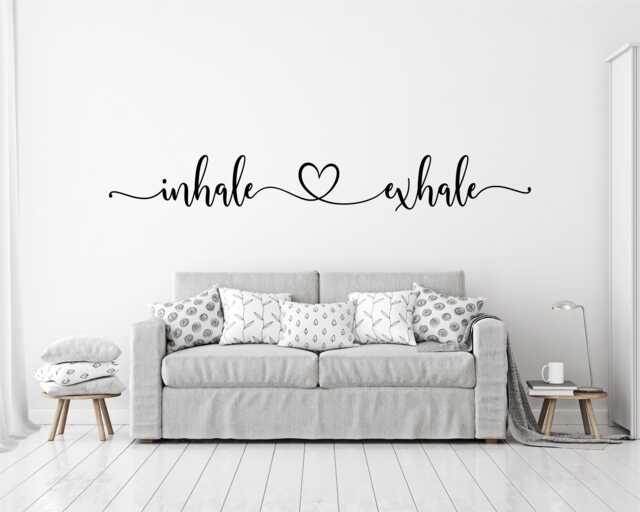 Inhale Exhale Wall Decal Minimalist Meditation Room Decor - image 1