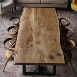 Rustic Dining Table For Farmhouse - Live Edge Beauty - thumbnail 3