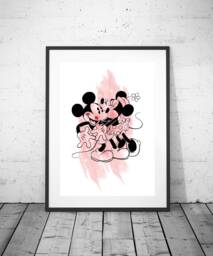 Mickey & Minnie Mouse Kissing Wall Art Print - Home D??cor Digital Poster - thumbnail 1