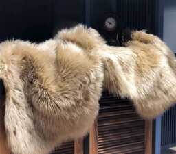 Soft Beige Faux Fur Throw Rug Washable Cozy Accent Decor - thumbnail 1