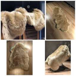 Soft Beige Faux Fur Throw Rug Washable Cozy Accent Decor - thumbnail 3