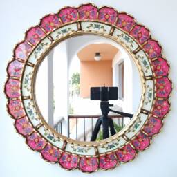 "Peruvian Mirrors ""Harmoniosa 50cm Fuchsia" - thumbnail 2