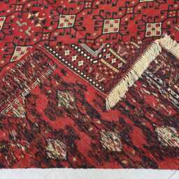 Vintage Bukhara Kilim 6??9 Ft - Handwoven Burgundy Red Geometric Tribal Wool Rug - thumbnail 4