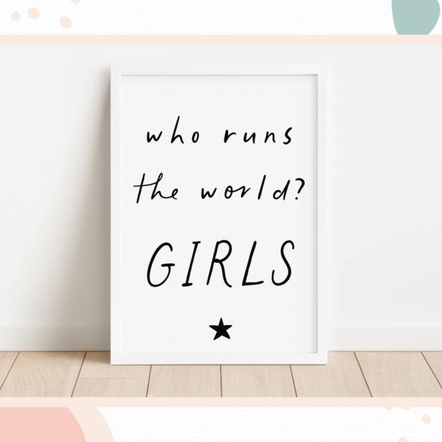 "Girls Room Wall Art - ""Who Runs The World" - image 1