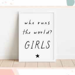 "Girls Room Wall Art - ""Who Runs The World" - thumbnail 1
