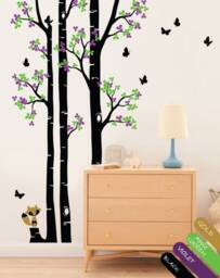 Large Tree Wall Decals, Fox & Butterflies, Nursery Decor - thumbnail 1