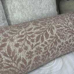 "Hidcote Pink Cushion, Floral Pillow Bolster Cushion 16""x6" - thumbnail 3