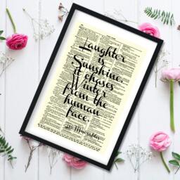 Les Mis??rables Quote Laughter Is Sunshine, It Chases Winter From The Human Face Dictionary Art Print - thumbnail 4