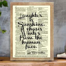 Les Mis??rables Quote Laughter Is Sunshine, It Chases Winter From The Human Face Dictionary Art Print - thumbnail 3