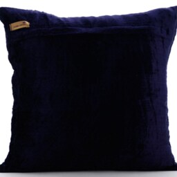 "Velvet Navy Blue Pillow For Sofa 16""x16" - thumbnail 3