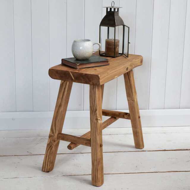 Reclaimed Wooden Stool - Rustic Driftwood Timber - Ben Simpson Furniture - image 1