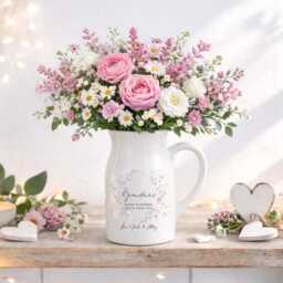 Personalised Vase, Mothers Day Gifts, Gift For Her, Nanny Gift, Grandma Ceramic Custom Gifts - thumbnail 3
