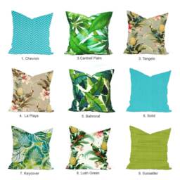 Tropical Outdoor Pillow Cover, Blue Pillow, Decorative Throw Pillow, Accent Tommy Bahama Green Pillow - thumbnail 2