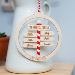 Personalised Family North Pole Sign Christmas Ornament, Hand Painted - thumbnail 2