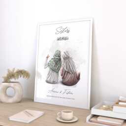 Personalized Islamic Print Hijabi Women, Jannah Poster, Muslim Gift - thumbnail 3