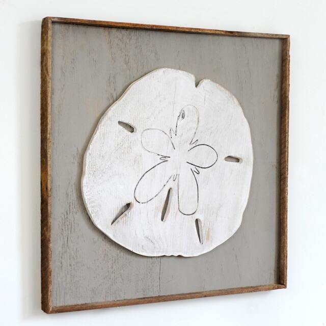 Sand Dollar Art Coastal Wall Decor Framed Beach Sanddollar Shadowbox - image 1