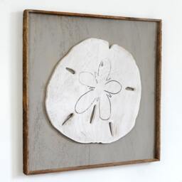 Sand Dollar Art Coastal Wall Decor Framed Beach Sanddollar Shadowbox - thumbnail 1