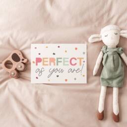 Perfect As You Are Print, Pastel Nursery Prints, Girls Bedroom Playroom Quote, Affirmation Wall Art - thumbnail 2
