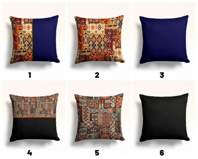 African Style Pillow Cover, Navy Blue Ethnic Case, Tribal Aztec Living Room Decoration, Southwestern Geometric Case - image 1