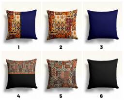 African Style Pillow Cover, Navy Blue Ethnic Case, Tribal Aztec Living Room Decoration, Southwestern Geometric Case - thumbnail 1