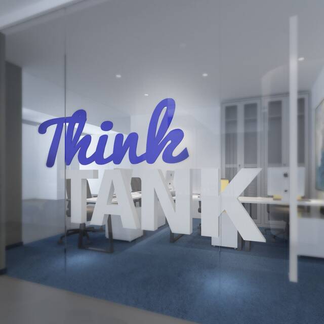 Think Tank, Office Decor, 3D, Quotes, Wall Office, Art, Inspirational Decal - Skuthtk - image 1