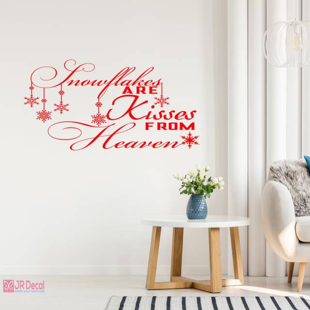 Snowflake Kisses From Heaven Quote, Christmas Wall Sticker - image 1