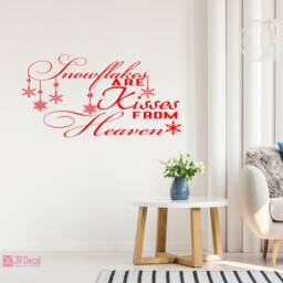 Snowflake Kisses From Heaven Quote, Christmas Wall Sticker