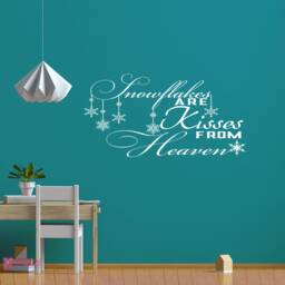 Snowflake Kisses From Heaven Quote, Christmas Wall Sticker - thumbnail 2