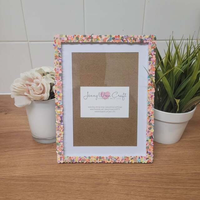 Colourful Cake & Sweets/Candy Clay Slices Photo Frame 5 X 7 Inches With Border, 6 8 Without Border - image 1