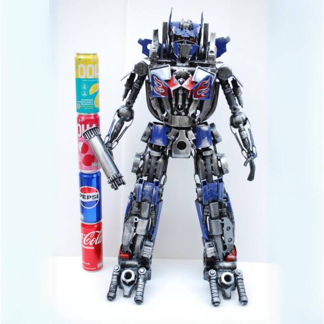 Opt Robot - 26.38 Inches High - Damage Version Scrap Metal Sculpture, Industrial Fantasy D??cor - image 1