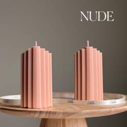 Geometric Soy Pillar Candle Sculptural Home Decor - thumbnail 2